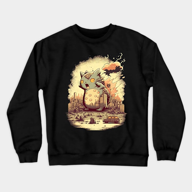 Beautiful disaster. Catzilla! Crewneck Sweatshirt by JayD World